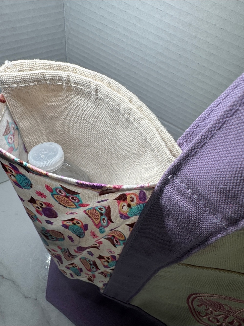 New Trader Joe’s Large Lavender Canvas Tote Bag with Custom Side Pockets - Picture 4 of 17